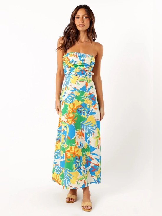 Petal & Pup Dresses & Skirts - Petal & Pup Floral Strapless Midi Dress in Malta Print